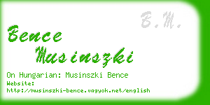 bence musinszki business card
